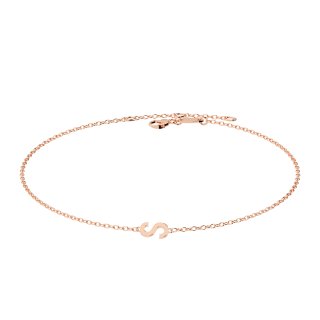 Letters with Love - Armband Buchstabe S Roségold