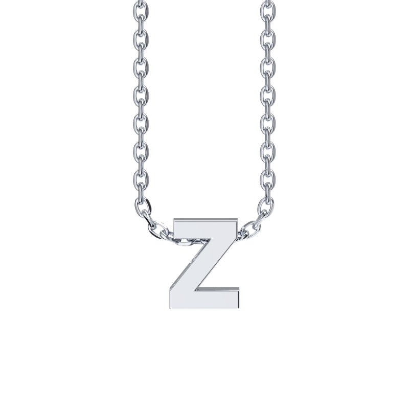 Buy Sterling Silver Lowercase Z Initial Charm Necklace, Z Initial Necklace,  Large Z Letter Necklace, Z Necklace, Typewriter Z Initial Necklace Online  in India - Etsy
