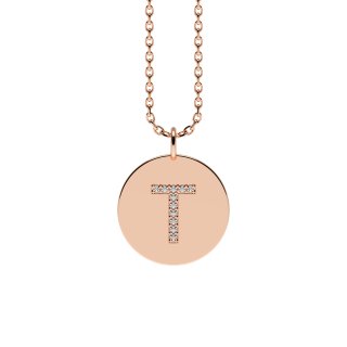 Letters with Love - Coin letter T rose gold