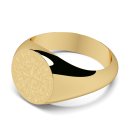 Signet ring round compass gold