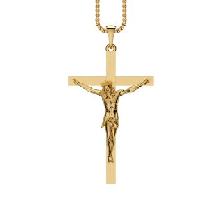 Anhänger Kreuz Jesus Gold