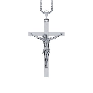 Pendant cross Jesus silver