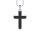 Pendant cross rounded onyx silver