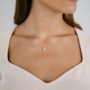 Halskette großer Zirkonia Zargenfassung Silber