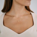 Halskette kleiner Zirkonia Zargenfassung Gold