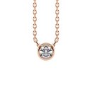 Necklace small cubic zirconia bezel setting rose gold