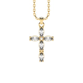 Necklace cross zirconia gold