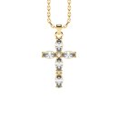 Necklace cross zirconia gold