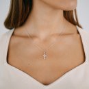 Necklace cross zirconia silver