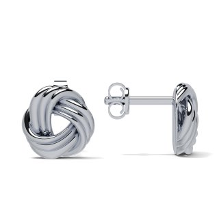 Stud earrings knot silver