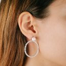 Stud earrings pearls with creole silver