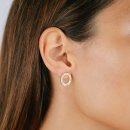 Stud earrings baguette circle gold