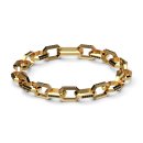 Link bracelet gold black zirconia