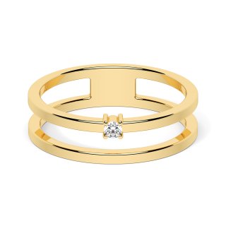 Ring double with zirconia gold