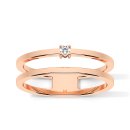 Ring double with zirconia rose gold