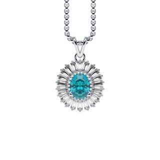 Necklace blue zirconia silver