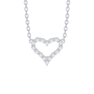 Necklace heart pavé silver