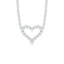 Necklace heart pav&eacute; silver