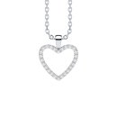Necklace heart pendant pav&eacute; silver