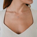 Necklace heart pendant pavé silver