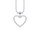 Necklace heart pendant pavé silver