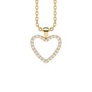 Necklace heart pendant pavé gold
