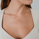 Necklace heart pendant pav&eacute; rose gold