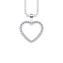 Necklace heart twisted silver