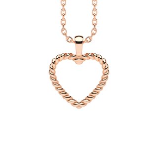 Necklace heart twisted rose gold