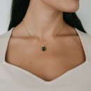 Necklace green baguette zirconia gold