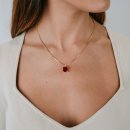 Necklace red baguette zirconia gold