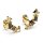 Stud earrings four zirconia gold