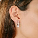 Creoles blue zirconia with baguette silver