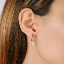 Creoles rose zirconia with baguette rose gold