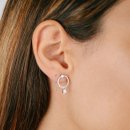 Stud earrings circle pavé zirconia silver