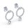 Stud earrings circle pav&eacute; zirconia silver