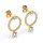 Stud earrings circle pav&eacute; zirconia gold