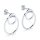 Stud earrings circles brushed silver