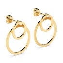 Stud earrings circles brushed gold
