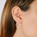 Stud earrings circles brushed rose gold