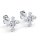 Stud earrings cross zirconia silver