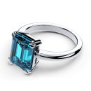 Ring blauer Baguette Silber