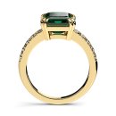 Ring green baguette zirconia gold