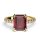 Ring red baguette zirconia gold