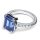 Ring blauer Baguette Zirkonia Silber