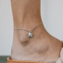 Anklet beads coin starfish silver