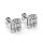 Stud earrings baguette zirconia silver