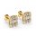 Stud earrings baguette zirconia gold