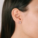 Stud earrings baguette prism silver