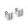Stud earrings baguette prism rectangle silver